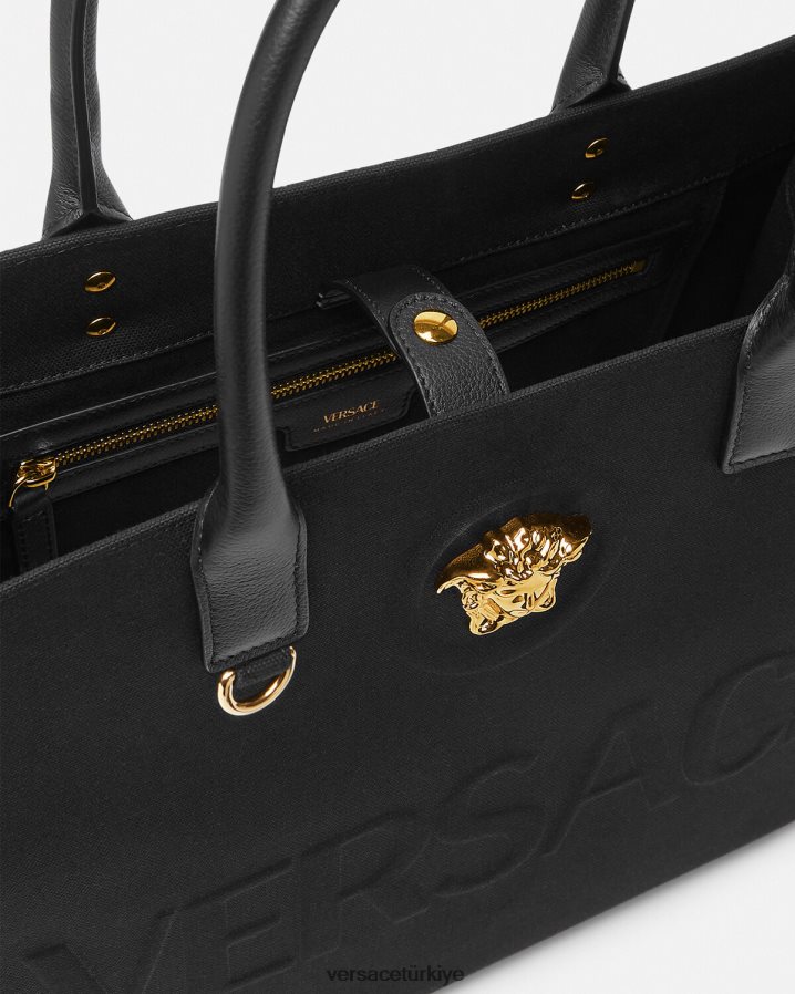 Versace la medusa büyük taşıma çantası kadınlar siyah çanta B0HHR8341
