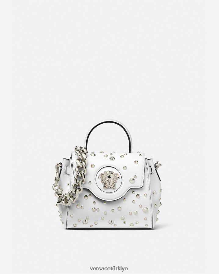 Versace la medusa çivili küçük çanta kadınlar beyaz çanta B0HHR8351