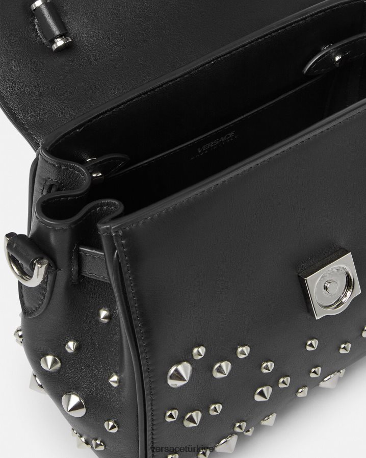 Versace la medusa çivili küçük çanta kadınlar siyah çanta B0HHR8350