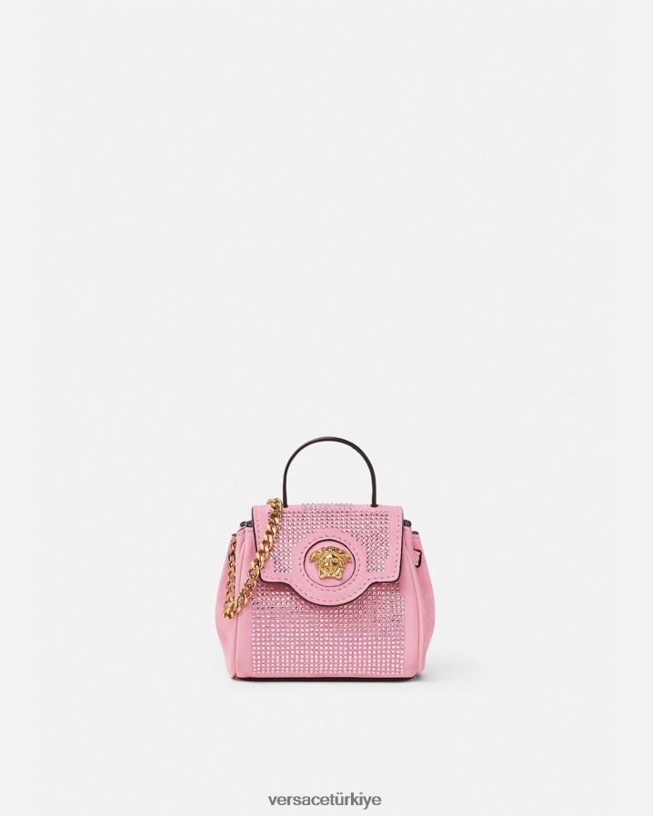 Versace la medusa çivili mikro çanta kadınlar pembe çanta B0HHR8328