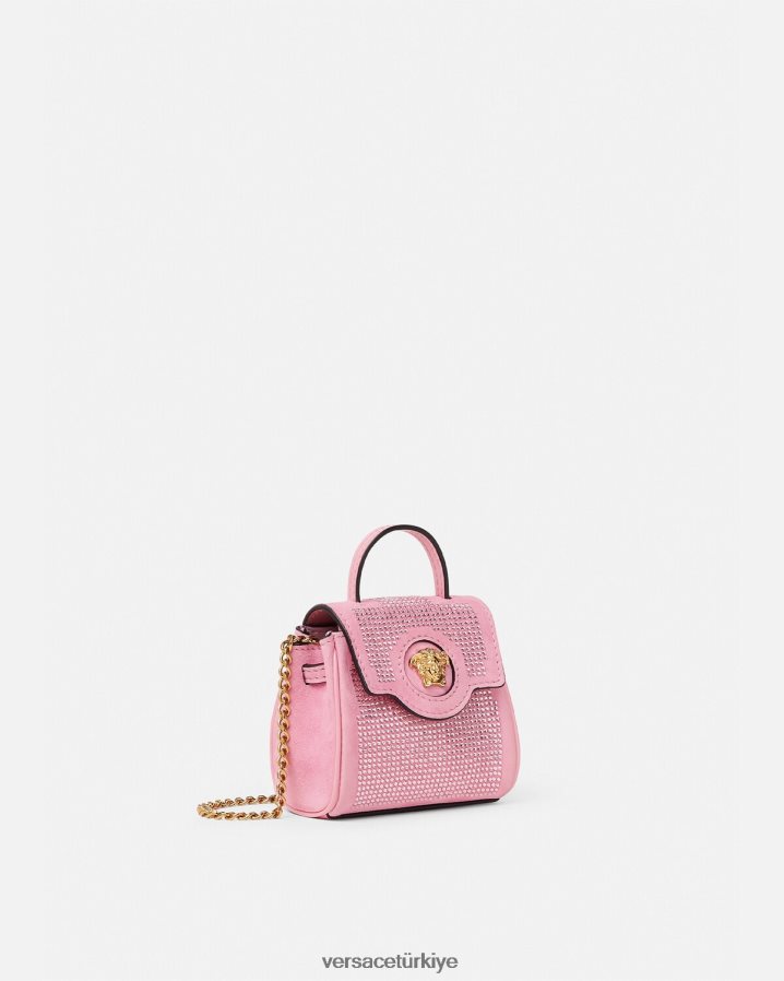 Versace la medusa çivili mikro çanta kadınlar pembe çanta B0HHR8328