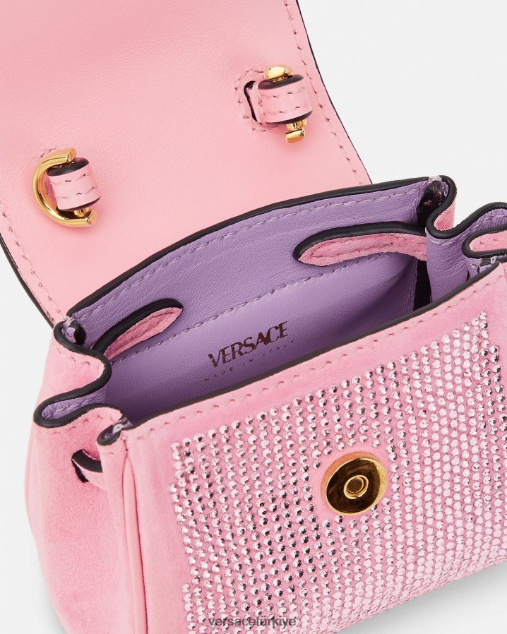 Versace la medusa çivili mikro çanta kadınlar pembe çanta B0HHR8328