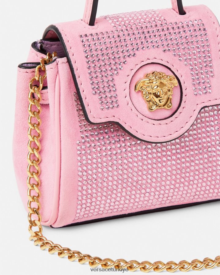 Versace la medusa çivili mikro çanta kadınlar pembe çanta B0HHR8328