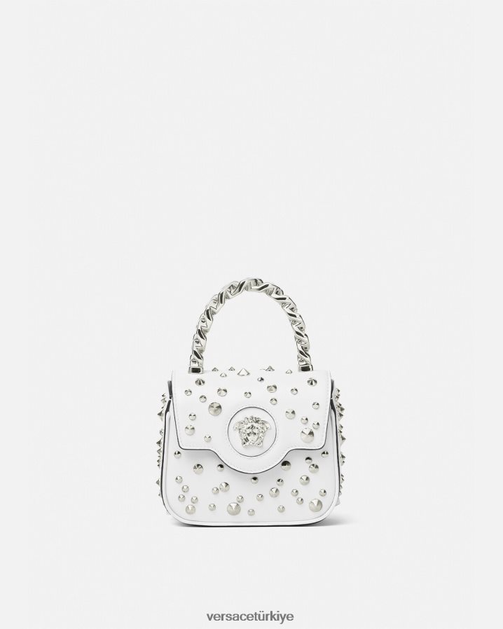 Versace la medusa çivili mini çanta kadınlar beyaz çanta B0HHR8353