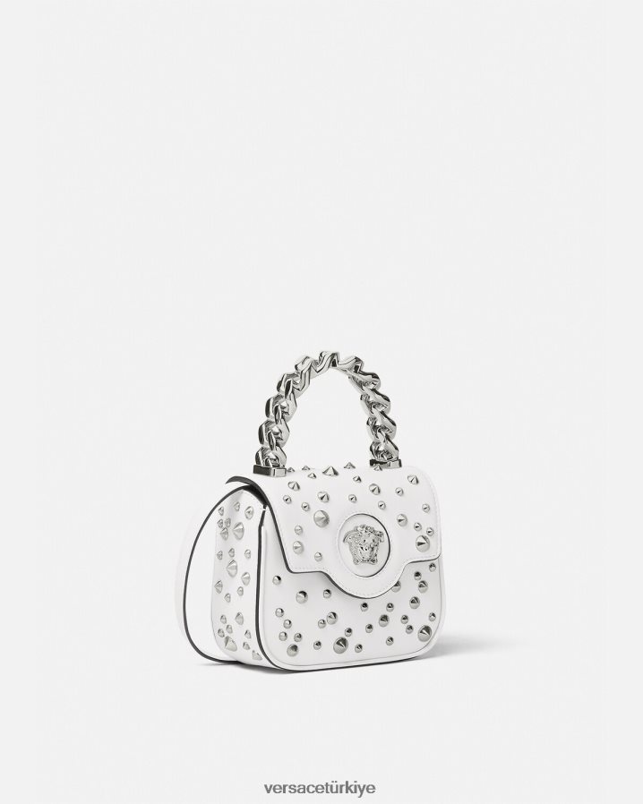 Versace la medusa çivili mini çanta kadınlar beyaz çanta B0HHR8353