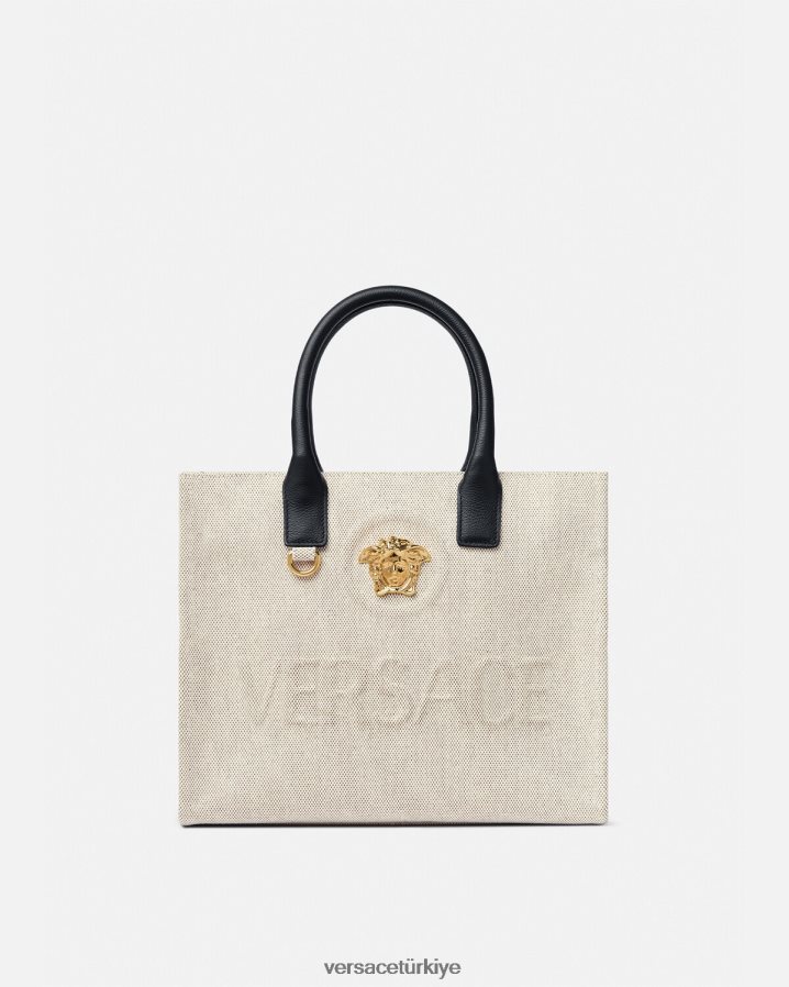 Versace la medusa küçük taşıma çantası kadınlar bej çanta B0HHR8330