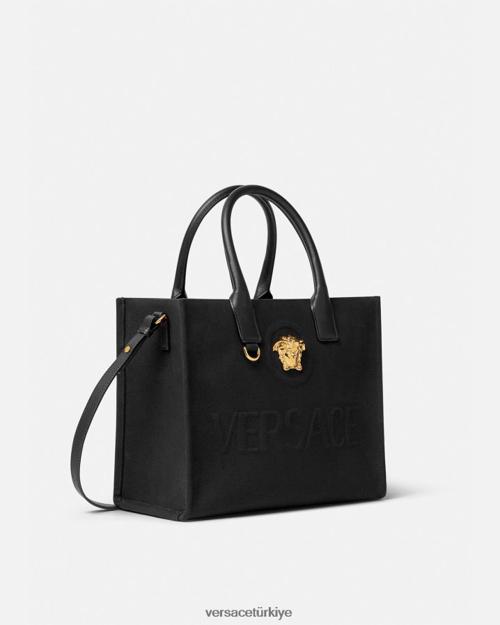Versace la medusa küçük taşıma çantası kadınlar siyah çanta B0HHR8331