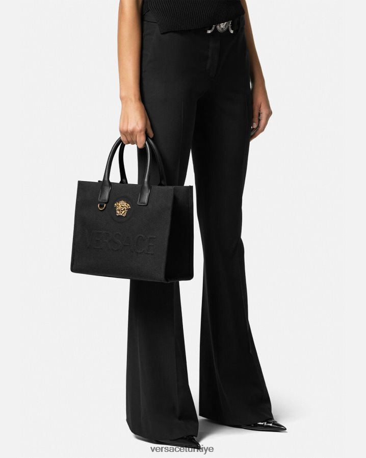 Versace la medusa küçük taşıma çantası kadınlar siyah çanta B0HHR8331
