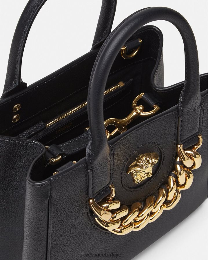 Versace la medusa küçük taşıma çantası kadınlar siyah çanta B0HHR8362