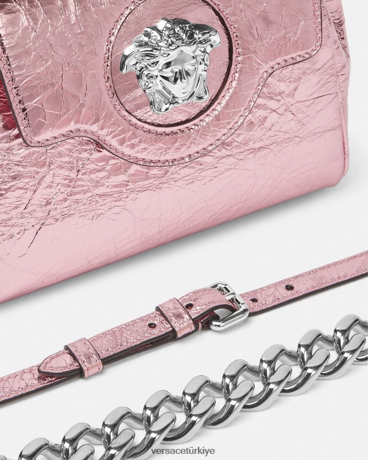 Versace la medusa metalik küçük çanta kadınlar pembe çanta B0HHR8303