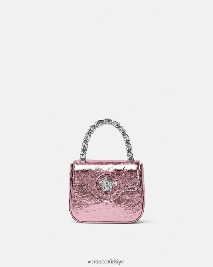 Versace la medusa metalik mini çanta kadınlar pembe çanta B0HHR8304