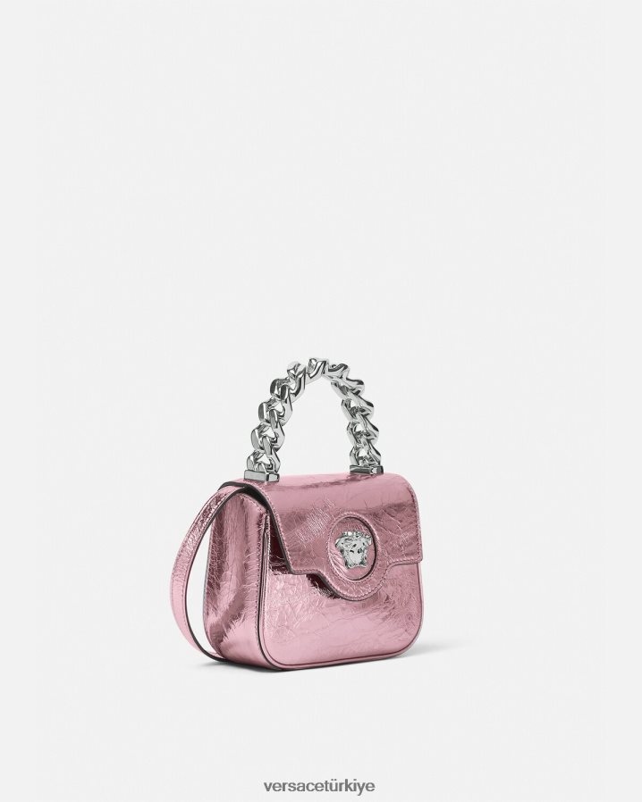 Versace la medusa metalik mini çanta kadınlar pembe çanta B0HHR8304