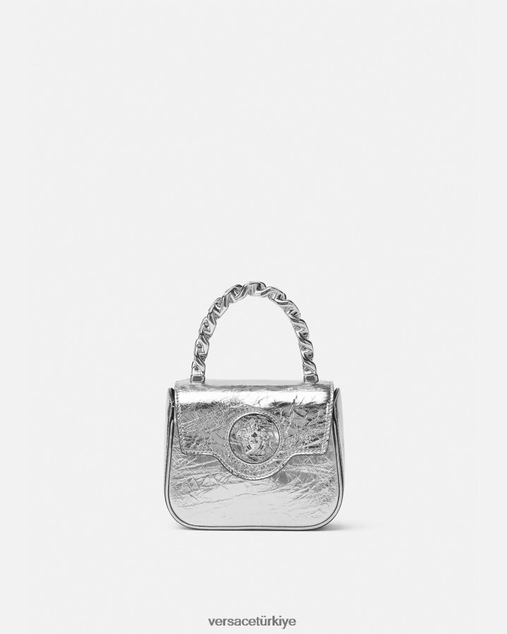 Versace la medusa metalik mini çanta kadınlar tek renk çanta B0HHR8306