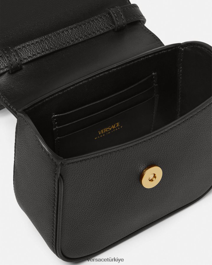 Versace la medusa mini çanta kadınlar siyah çanta B0HHR8309