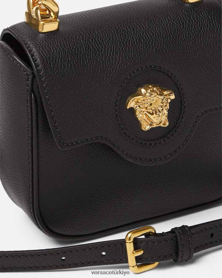 Versace la medusa mini çanta kadınlar siyah çanta B0HHR8309
