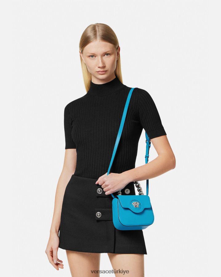 Versace la medusa mini çanta kadınlar turkuaz çanta B0HHR8308