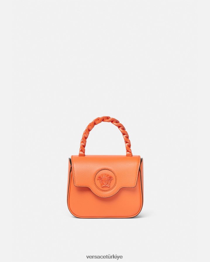 Versace la medusa mini çanta kadınlar turuncu çanta B0HHR8356