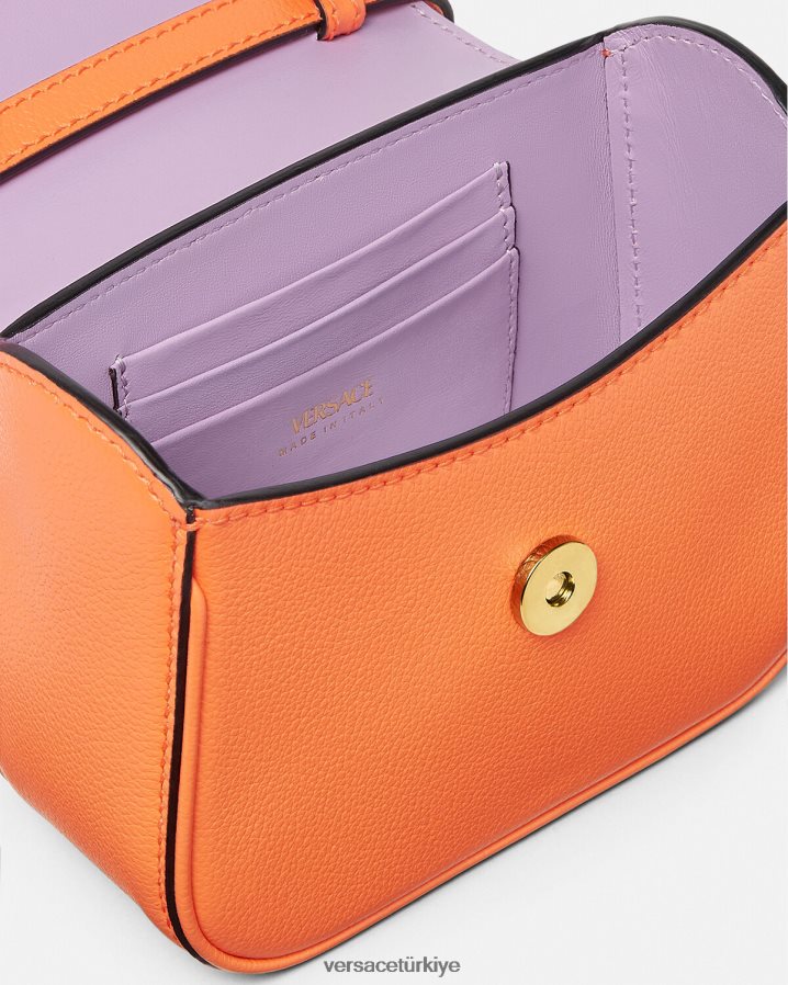 Versace la medusa mini çanta kadınlar turuncu çanta B0HHR8356