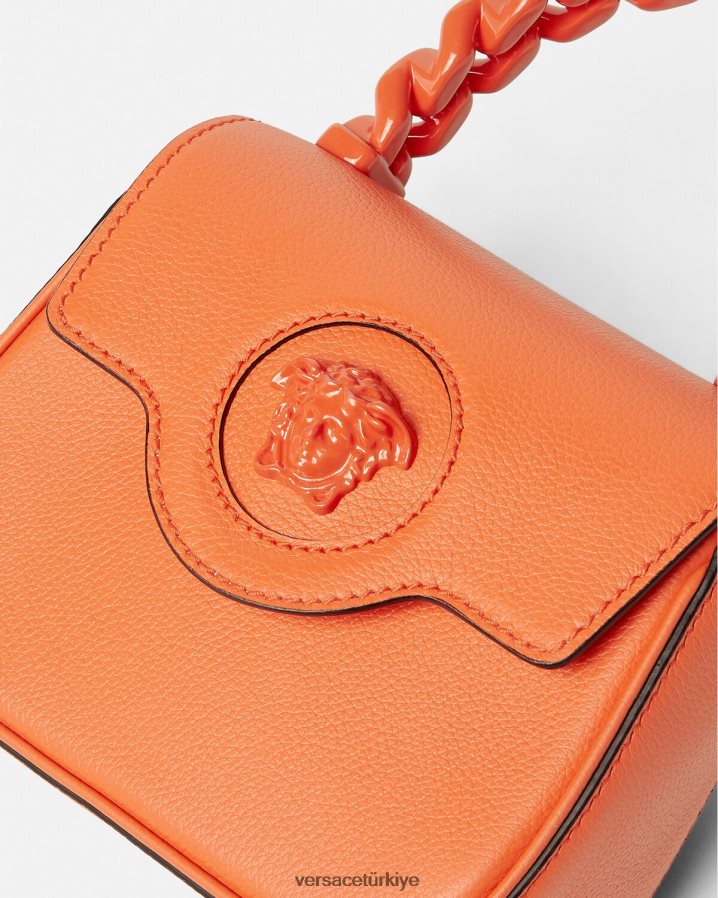 Versace la medusa mini çanta kadınlar turuncu çanta B0HHR8356