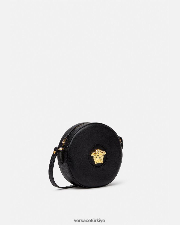 Versace la medusa yuvarlak kamera çantası kadınlar siyah çanta B0HHR8354