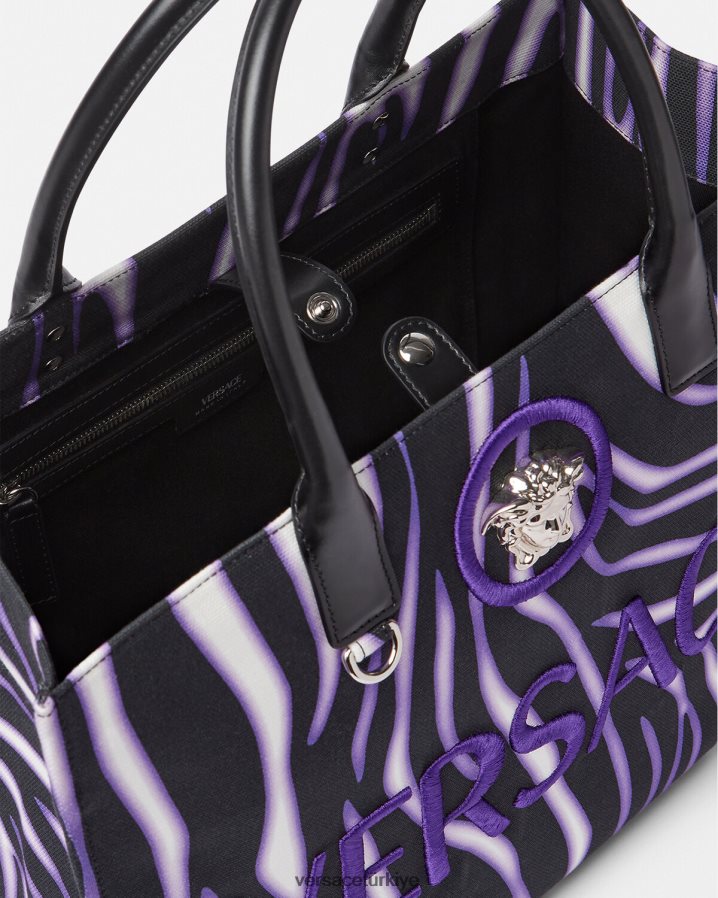 Versace zebra büyük taşıma çantası kadınlar baskı ve menekşe çanta B0HHR8349