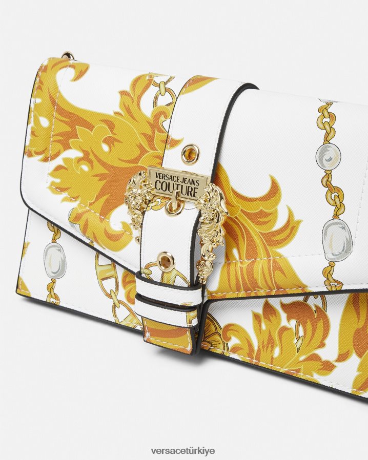 Versace zincir couture couture1 omuz çantası kadınlar altın ve beyaz çanta B0HHR82359