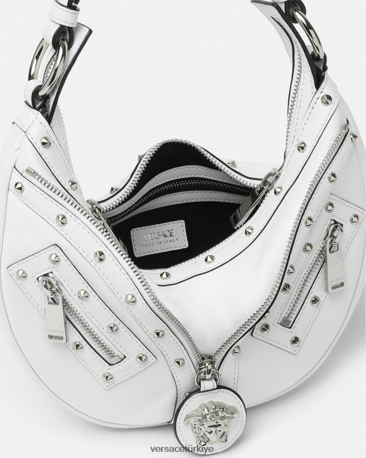 Versace küçük serseri çantayı tekrarla kadınlar beyaz çanta B0HHR8284
