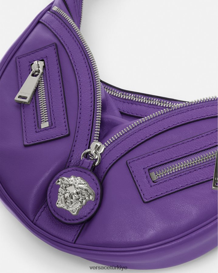 Versace küçük serseri çantayı tekrarla kadınlar menekşe çanta B0HHR8294