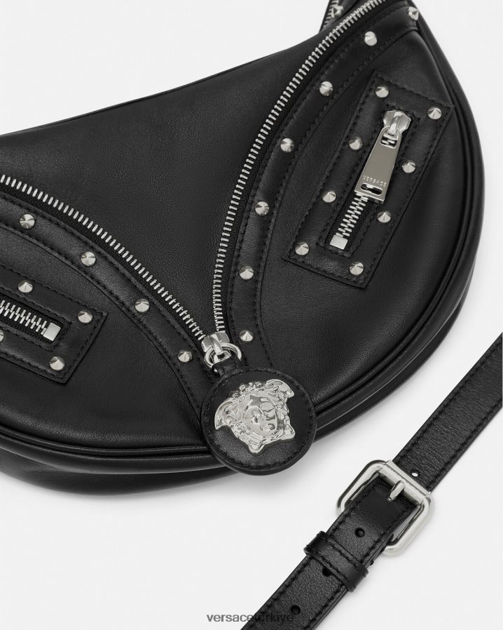 Versace küçük serseri çantayı tekrarla kadınlar siyah çanta B0HHR8283