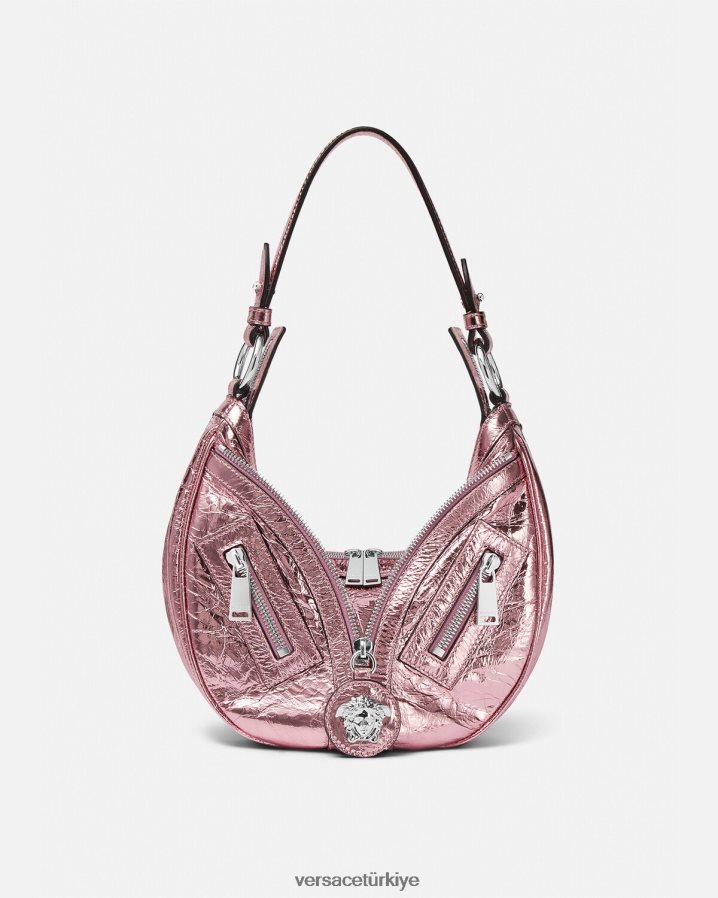 Versace metalik küçük serseri çantayı tekrarla kadınlar tek renk çanta B0HHR8281