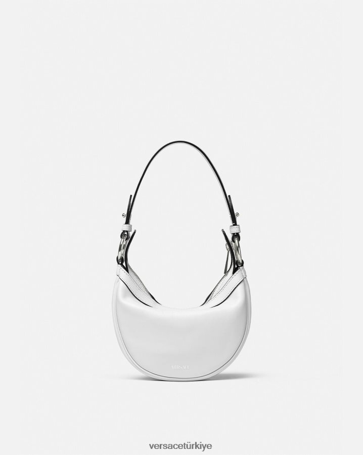 Versace mini hobo çantayı tekrarla kadınlar beyaz çanta B0HHR8288
