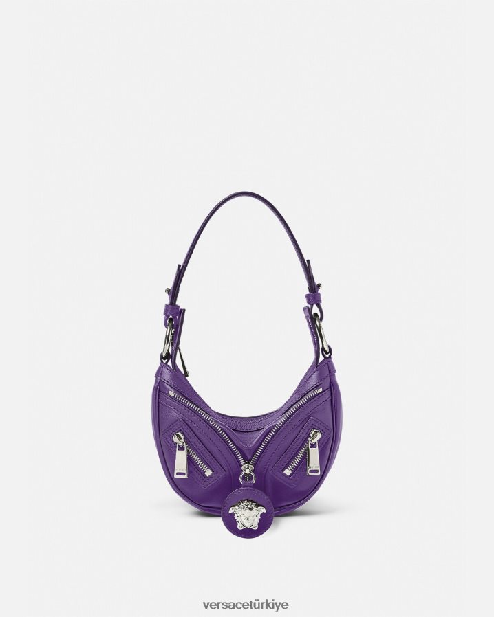 Versace mini hobo çantayı tekrarla kadınlar menekşe çanta B0HHR8296