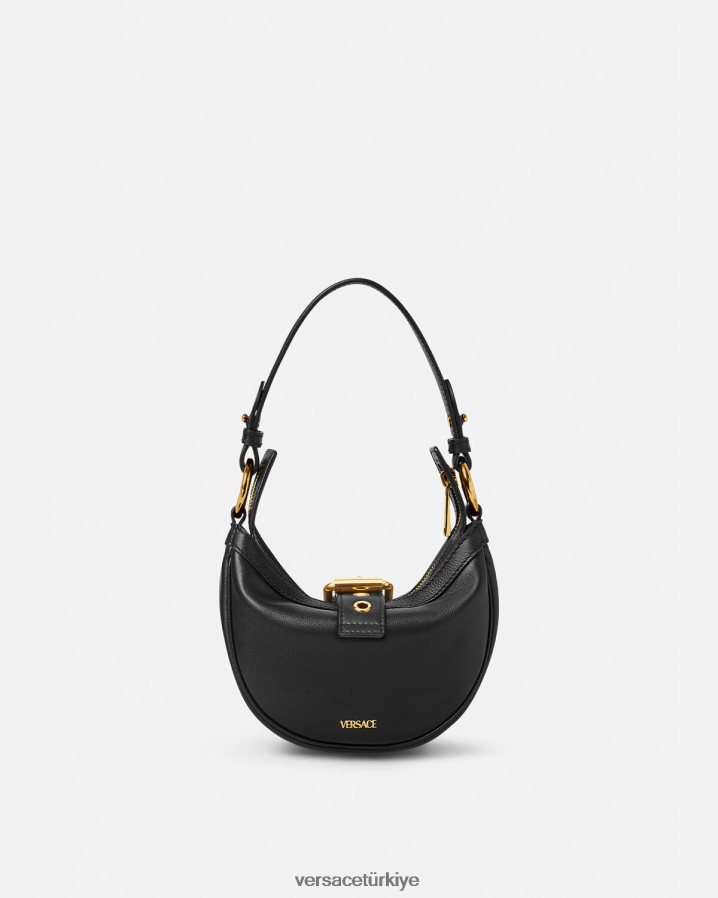 Versace mini hobo çantayı tekrarla kadınlar siyah çanta B0HHR8273