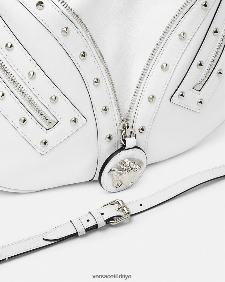 Versace serseri çantayı tekrarla kadınlar beyaz çanta B0HHR8290