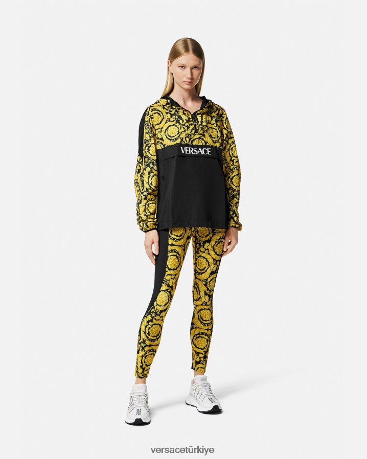 Versace barocco rüzgarlık ceket kadınlar siyah Giyim B0HHR8239