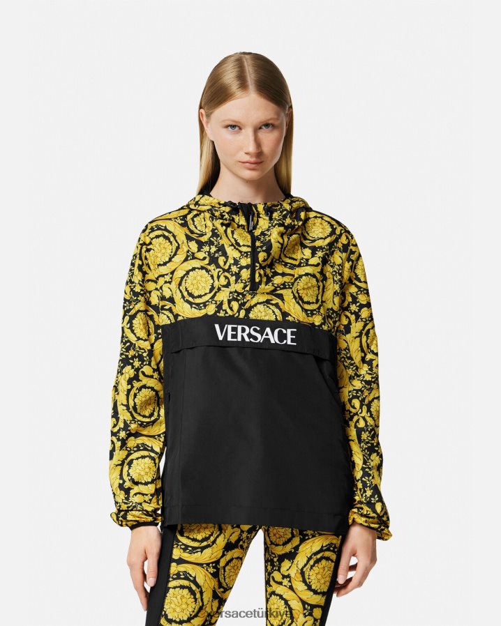 Versace barocco rüzgarlık ceket kadınlar siyah Giyim B0HHR8239