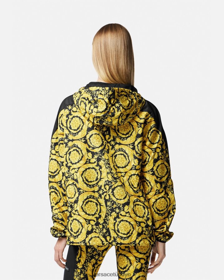 Versace barocco rüzgarlık ceket kadınlar siyah Giyim B0HHR8239