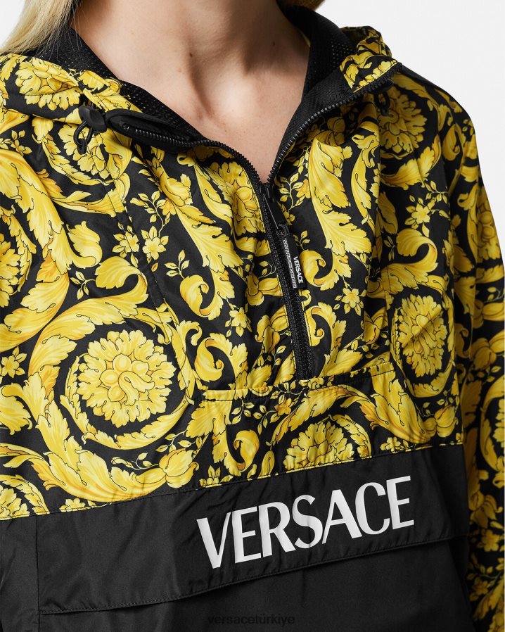 Versace barocco rüzgarlık ceket kadınlar siyah Giyim B0HHR8239