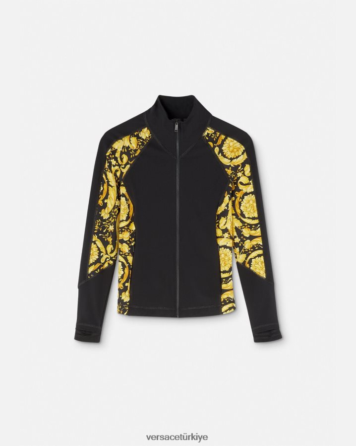Versace barocco spor salonu eşofmanı kadınlar siyah Giyim B0HHR8231