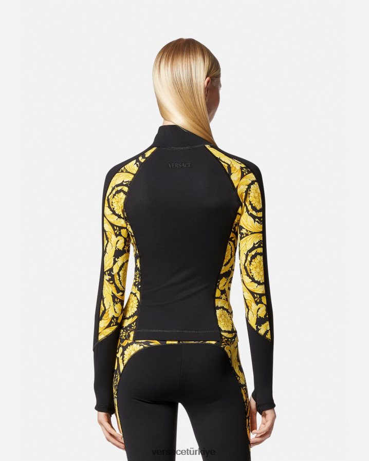 Versace barocco spor salonu eşofmanı kadınlar siyah Giyim B0HHR8231