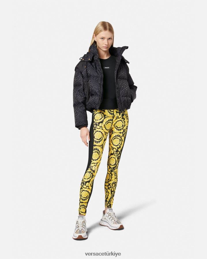 Versace barocco spor salonu gömleği kadınlar siyah Giyim B0HHR8242