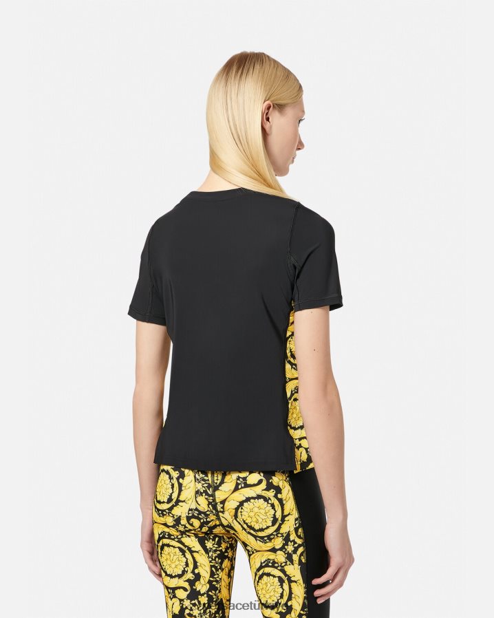 Versace barocco spor salonu gömleği kadınlar siyah Giyim B0HHR8242
