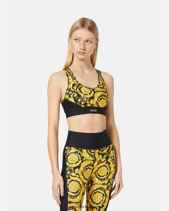 Versace barok spor sutyeni kadınlar siyah Giyim B0HHR8240