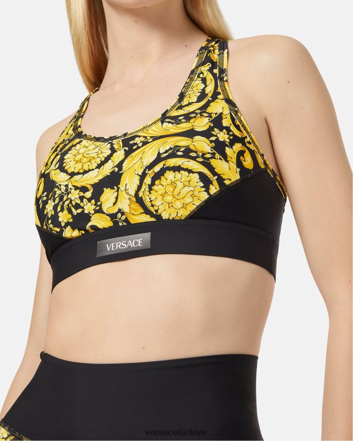 Versace barok spor sutyeni kadınlar siyah Giyim B0HHR8240