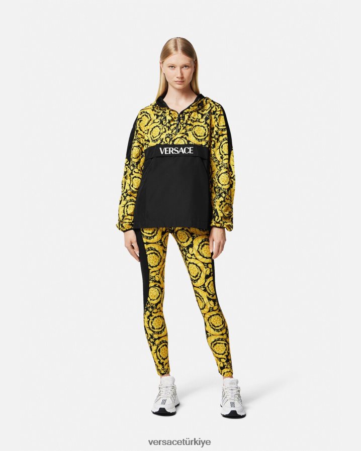 Versace barok tayt kadınlar siyah Giyim B0HHR8241