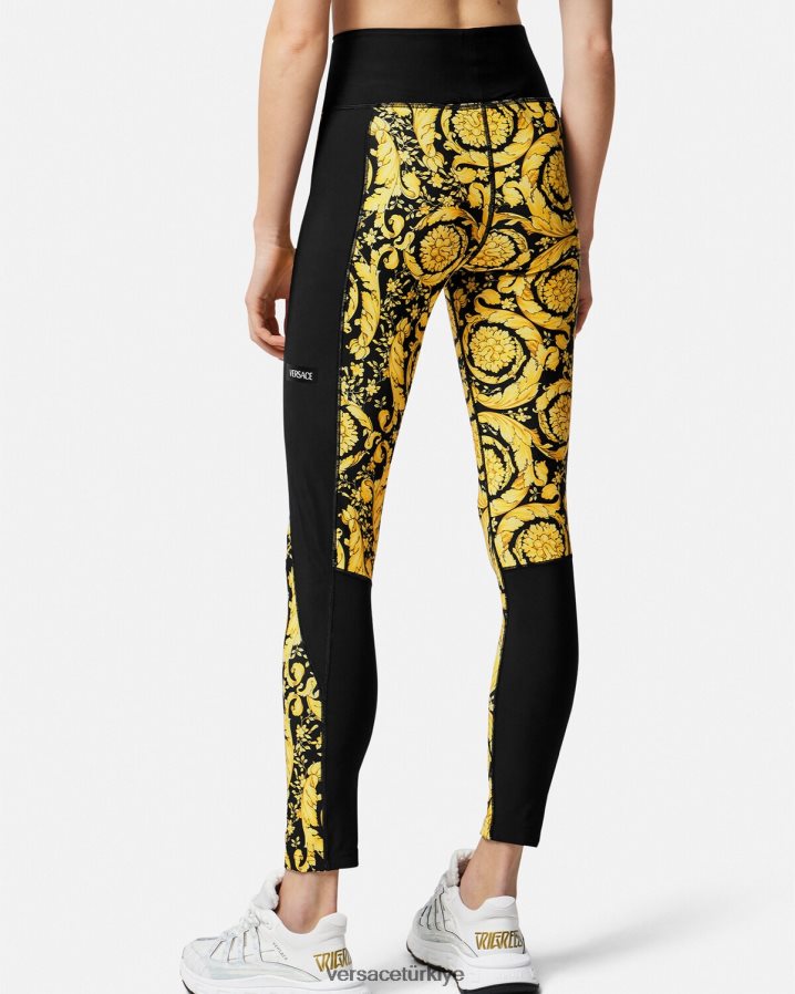 Versace barok tayt kadınlar siyah Giyim B0HHR8241