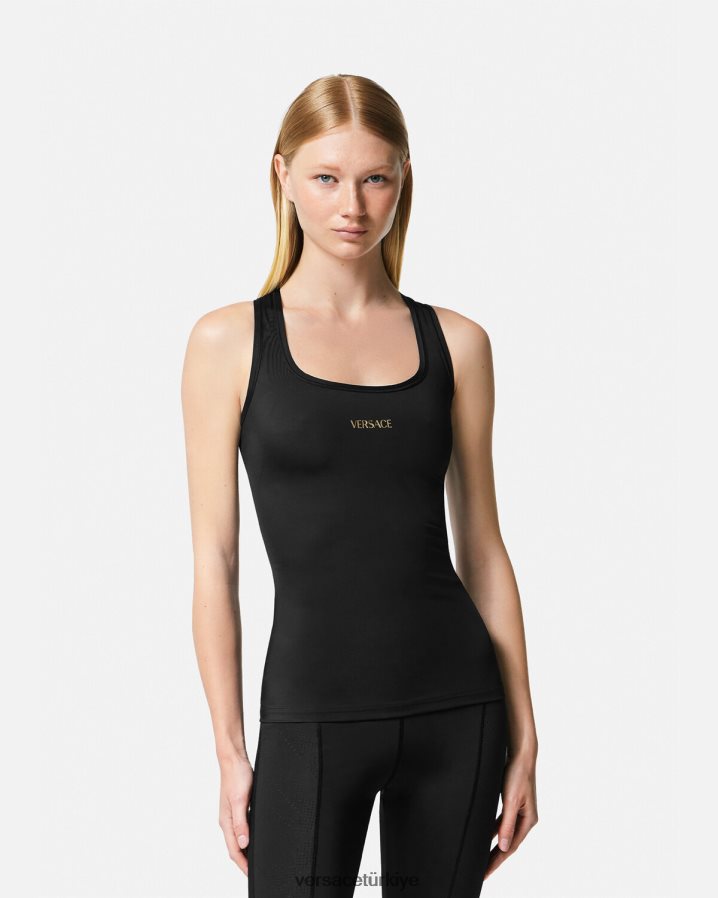 Versace kolsuz bluz kadınlar siyah Giyim B0HHR8234