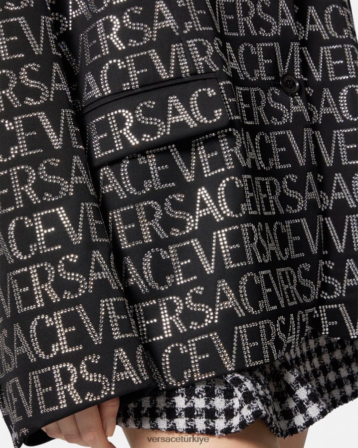 Versace boydan boya kristal blazer kadınlar tek renk Giyim B0HHR8115