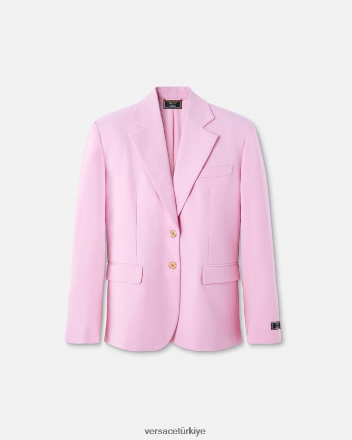 Versace medusa büyük beden blazer kadınlar pembe Giyim B0HHR8105