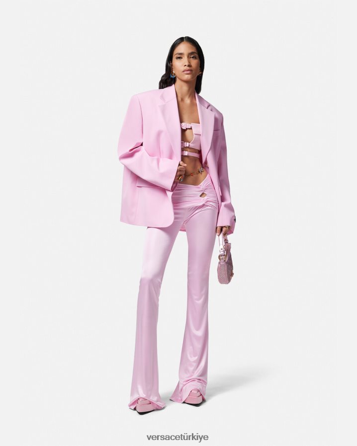 Versace medusa büyük beden blazer kadınlar pembe Giyim B0HHR8105